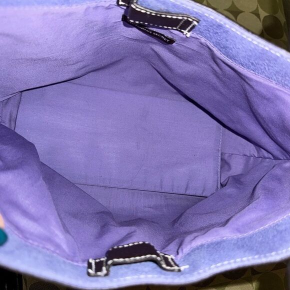 Victoria's Secret Purple Suede brown trim bag - Picture 6 of 9